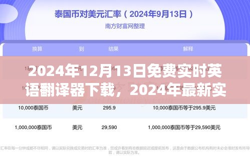 2024年最新實時英語翻譯器免費下載指南，12月13日實時更新