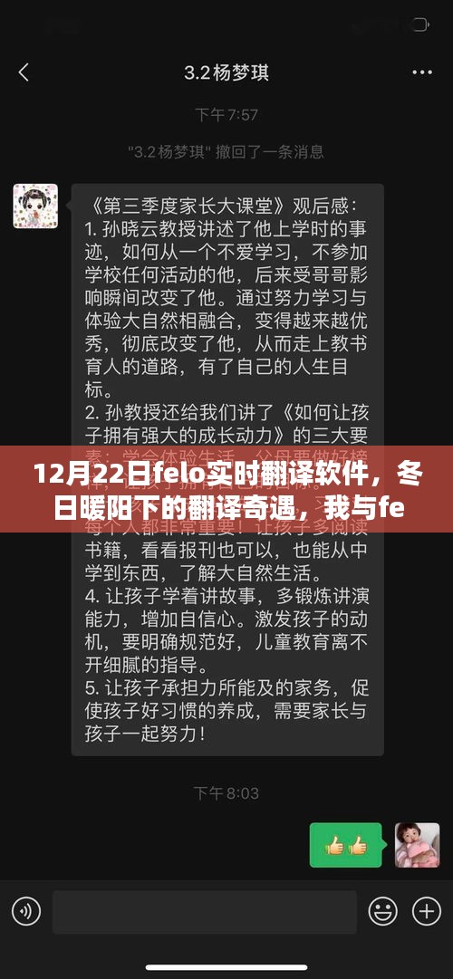 我與felo實(shí)時(shí)翻譯軟件的冬日奇緣，翻譯奇遇與溫馨日常