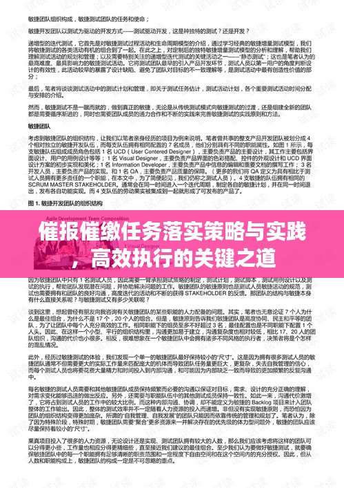 催報催繳任務(wù)落實策略與實踐，高效執(zhí)行的關(guān)鍵之道