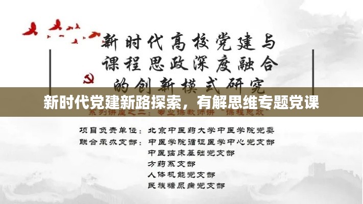 新時代黨建新路探索，有解思維專題黨課