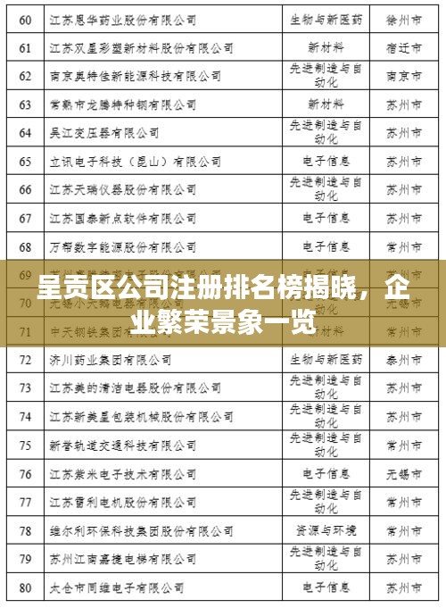呈貢區(qū)公司注冊(cè)排名榜揭曉，企業(yè)繁榮景象一覽