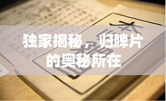 獨(dú)家揭秘，歸脾片的奧秘所在