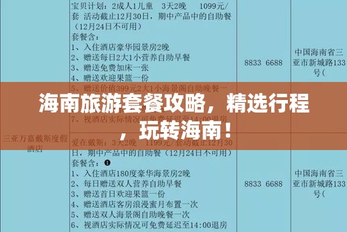海南旅游套餐攻略，精選行程，玩轉(zhuǎn)海南！