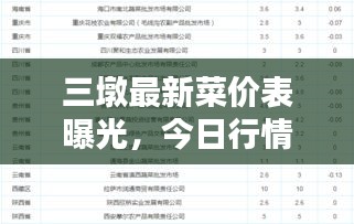 三墩最新菜價(jià)表曝光，今日行情，不容錯(cuò)過！