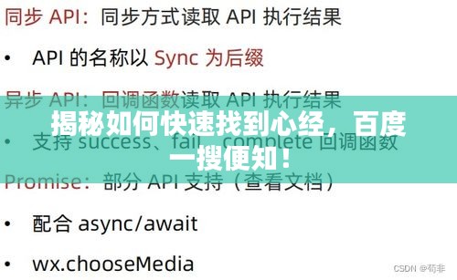 揭秘如何快速找到心經(jīng)，百度一搜便知！