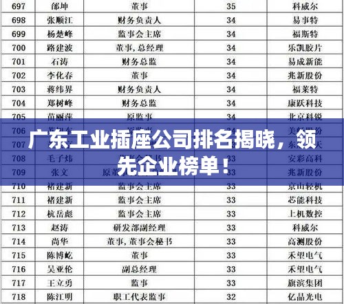廣東工業(yè)插座公司排名揭曉，領(lǐng)先企業(yè)榜單！