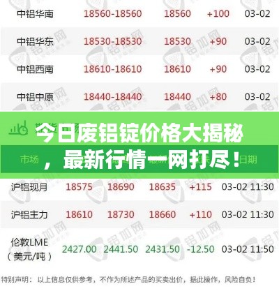 今日廢鋁錠價(jià)格大揭秘，最新行情一網(wǎng)打盡！