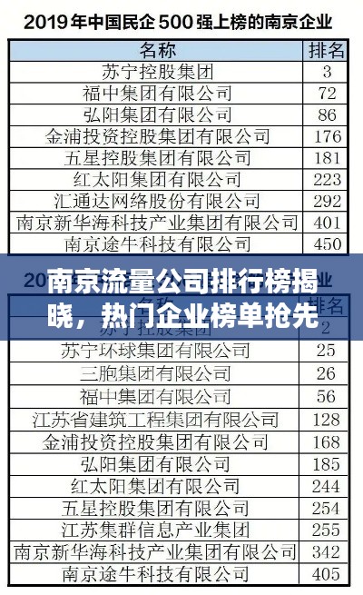 南京流量公司排行榜揭曉，熱門企業(yè)榜單搶先看！