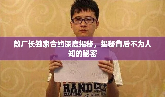 敖廠長獨(dú)家合約深度揭秘，揭秘背后不為人知的秘密