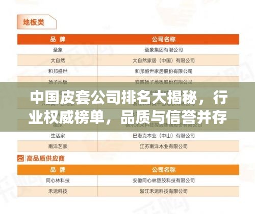 中國(guó)皮套公司排名大揭秘，行業(yè)權(quán)威榜單，品質(zhì)與信譽(yù)并存的企業(yè)！