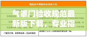 氣罩門驗(yàn)收規(guī)范最新版下載，專業(yè)指南與規(guī)范標(biāo)準(zhǔn)全解析