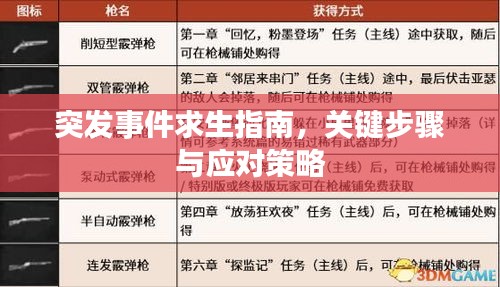突發(fā)事件求生指南，關鍵步驟與應對策略