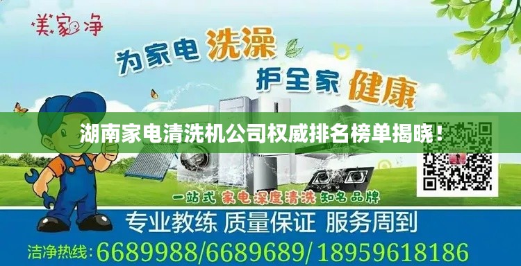 湖南家電清洗機公司權(quán)威排名榜單揭曉！