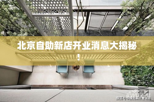 北京自助新店開業(yè)消息大揭秘！